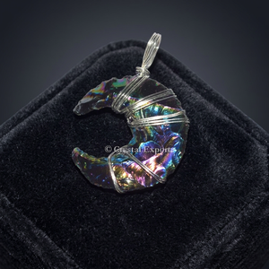 จี้หินอาเกตสีเงิน Aura Moon Stone แบบห่อหุ้ม-สไตล์คลาสสิกสำหรับวันครบรอบ - Product Image 2
