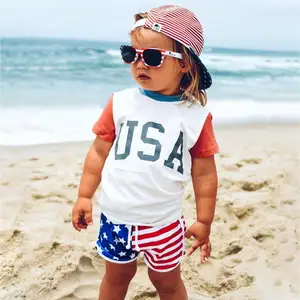 Independence Day Outfit Boy 4th Of July Shirt Set Newborn Short Sleeve Top Shorts Patriotic Baby Toddlers Clothes