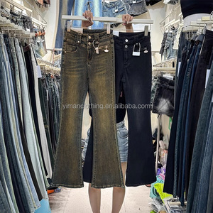 Venta al por mayor del fabricante: Jeans de pierna ancha de cintura alta de alta calidad, estilo boyfriend holgado, pantalones de talla grande para <span class=keywords><strong>mujer</strong></span>. - Product Image 4