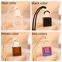 Diffuseur de parfum pour voiture suspendu, flacon carré en verre vide de 8 ml avec impression sérigraphique