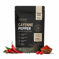 Gélules de piment de Cayenne, de betterave et de berbérine à marque privée OEM, 240 unités, complément alimentaire pour la santé, approvisionnement en gros