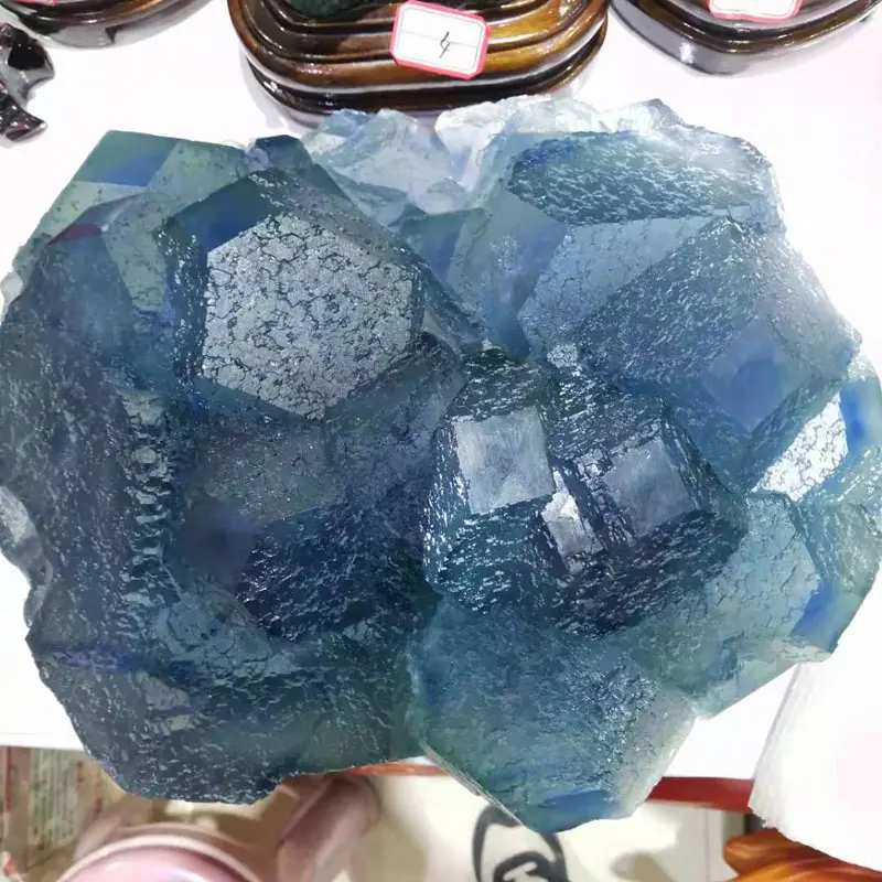 Wholesale mineral specimen natural raw blue purple fluorite ore crystal Rough stone for home decoration