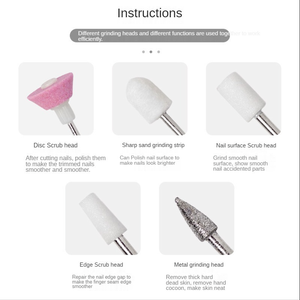 Pulidora de Uñas Eléctrica Profesional, Máquina de Manicura, Juego de Fresas para Uñas, Limas, Herramientas para Remover Esmalte en Gel - Product Image 2