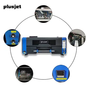 Plusjet 12" 2 In 1 Two TX800 Print Heads Gold Foil Label Printing Machine Roll Printer PJ-30W2 A3 Digital Uv Sticker Dtf Printer