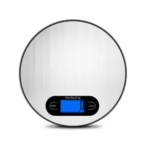 Rond En Acier Inoxydable 5Kg Numérique Électronique Portable LCD Balance De Cuisine