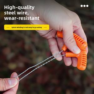 Sierra de mano portátil <span class=keywords><strong>para</strong></span> exteriores con cadena de alambre, sierra de cuerda hecha a mano, sierra de madera con mango en T, herramienta de supervivencia integral <span class=keywords><strong>para</strong></span> camping - Product Image 3