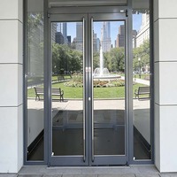 Porte d'entrée de sécurité en alliage d'aluminium à double vitrage pour supermarché, hôtel, banque et entrée de magasin - Conception étanche