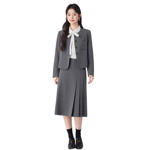 Women's Suit Set Midi Skirt Black Office Lady Anti-Wrinkle Commuting Work Wear - Product Image 5