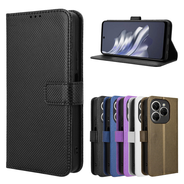 For Tecno Spark 20 Pro Case, Diamond Cross Texture PU Leather Wallet Card Holder Wrist Strap Flip Cover for Tecno Spark 20 Pro