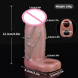 FAAK <strong>Hot</strong> Sale Realistic Dildo <strong>Penis</strong> Sleeve Extender Real Skin Sex Toy for Men Delay Ejaculation - Product Image 6
