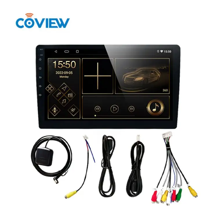 Coview-reproductor multimedia con pantalla táctil de 10,1 "y Radio, autorradio estéreo 2 Din 9 con Bluetooth, reproducción de música, MP5, compatible con Carplay y Android Auto