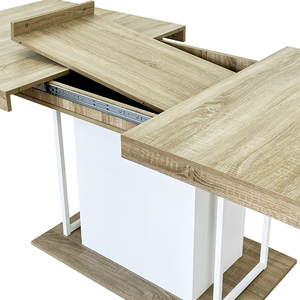 Modern Rectangle <strong>Extendable</strong> <strong>Dining</strong> <strong>Table</strong> for 6-10 People Oak Solid Wood Apartment-Friendly Adjustable Length 160-200cm - Product Image 5
