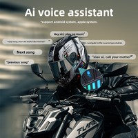 Nuevo Casco de Motocicleta con Auriculares, Batería de Larga Duración, Resistente al Agua y al Polvo