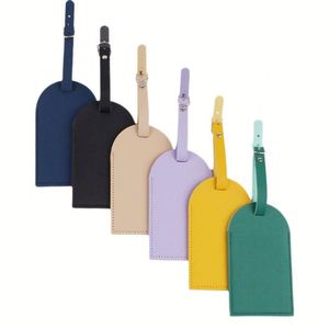 Étiquette de bagage en similicuir avec protection de la vie privée, boucle en acier inoxydable, accessoire de voyage pour compagnies aériennes, vente en gros - Product Image 5