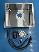 Évier utilitaire en acier inoxydable 5044 à cuve unique, design à un trou, pour cuisine, buanderie, bar, robinet non inclus