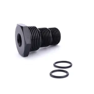 Universale Alluminio Nero Automotive Filettato Adattatore Filtro Olio 1/2-28 a 3/4-16 13/16-16 3/ 4NPT Dado Auto