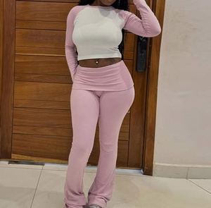 Viviblook Z225ST Conjunto Deportivo Casual para Mujer, Camiseta de Manga Larga con Bloques de Color, Pantalones Largos con Cintura Ajustable y Diadema, Conjunto de Tres Piezas - Product Image 5