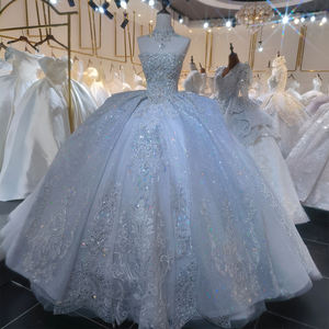 Vestidos de Novia de Lujo con Perlas, Sin Mangas, con Apliques Brillantes, Espalda Descubierta, Cola de Capilla, Estilo Sirena, LSML023 - Product Image 6