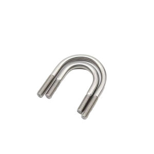 Boulons en U en acier inoxydable de marque WISINE, norme DIN, avec rondelles et écrous, finition brute, tailles M3-M530, grade 4.8-12.9, longueur 12mm - Product Image 1