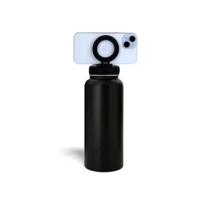 2024 Customized Wide Mouth Stainless Steel Vacuum Travel Thermos 24oz Portable Sports Bottle Gym Yoga Bottle Wtih Phone Holder