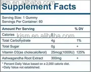 Gomitas de <span class=keywords><strong>Ashwagandha</strong></span> KSM-66 sin Azúcar para Adultos, con Maca, Sabores Naturales de Frutas, Bajas en Azúcar, Mejoran la Memoria y el Sueño - Product Image 6