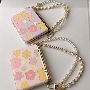 Flower Pattern Artificial Leather Wallet Phone Case with <b>Card</b> Holder for HUAWEI purax Ins Style <b>Embossing</b> Design - Product Image 6