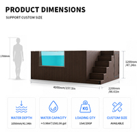 Piscine en fibre de verre sur mesure, design modulaire préfabriqué, piscine mobile de luxe, piscine conteneur de 4 m