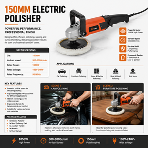Lucidatrice Elettrica per Auto da 150mm, Macchina Lucidatrice Rotativa <span class=keywords><strong>a</strong></span> Velocità Variabile per Auto, Barche, Marmo e <span class=keywords><strong>Mobili</strong></span> - Product Image 2