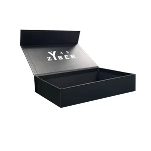 Black Square Large Big Clothing Cardboard Gift Box Custom Luxury Small Gift Box Custom Folding Gift Box With Magnetic Lid