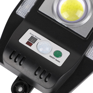 Farola Solar con Sensor de Movimiento y Control Remoto, 73 LED Blancos, 8 Rojos, 8 Azules, para Jardín, Patio, Exterior, Advertencia - Product Image 2