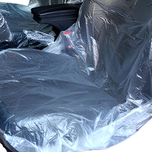 5 housses de siège de voiture jetables en PE, imperméables, avec protection pour volant et levier de vitesse, ajustement universel pour garage et service - Product Image 3