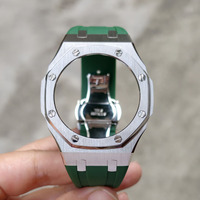 Kit de modification pour montres G-Shock GA-2100/GA-2110 pour hommes : bracelet en silicone respirant, boucle en acier inoxydable, fermoir papillon, boîtier métallique de remplacement