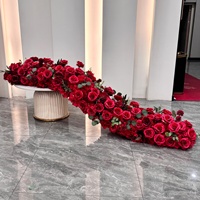 Décoration florale en soie pour arche de mariage, table de salle à manger et longue allée de cérémonie