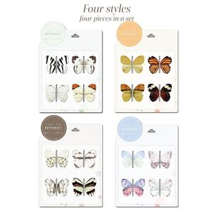 Paquete de 4 Marcapáginas Magnéticos de PVC con Diseño de Mariposa, Reutilizables, Personalizables, Retro, para Lectura, Oficina, Material Escolar - Product Image 2
