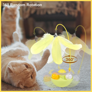 <b>Interactive</b> <b>Cat</b> Teaser Wand Long Handle Feather <b>Toy</b> Leak Food Tumbler Kitten Self Entertainment Pet <b>Toy</b> - Product Image 5