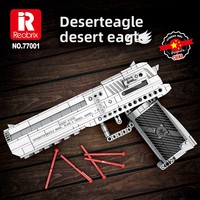 77001 Collector Edition DIY Desert Eagle Brick Gun, 408PCS Set Blok Bangunan Plastik untuk Hobi Dewasa, Pajangan, dan Koleksi