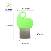 Vente en gros d'épilateur en acier inoxydable pour animaux de compagnie, épingles rainurées en métal pour toilettage de chiens, œufs de puces, tête Terminator, peigne à poux
