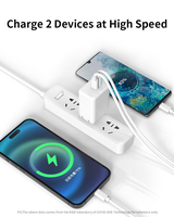 Cargador de Viaje con Puerto USB C y Tecnología GaN de Carga Rápida PD3.0 de 45W, Estándar EN 50075, Enchufe Estadounidense, para iPhone 15 Pro Max, Cargador Inalámbrico