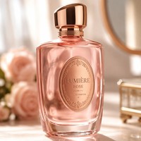 Étiquette de parfum personnalisée en or rose 3D gaufré, sérigraphiée, imperméable, résistante à l'huile, taille personnalisée, fabriquée à Wenzhou