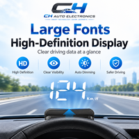 Tampilan HUD Mobil GPS+Beidou 10Hz, Sensor Cahaya Otomatis Font Besar 2.3cm, Speedometer Plug & Play Tipe-C untuk Semua Kendaraan