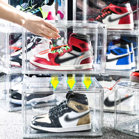 Boîtes de rangement pour chaussures en PET transparent, design moderne, organisateurs de baskets en plastique, porte magnétique, technique d'injection, forme rectangulaire - Meilleures ventes