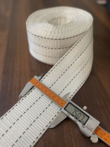 Custom 75mm <b>White</b> Polyester Webbing Strap 5-1 Heavy Duty <b>Cargo</b> Tie Down Load Restraint Belt for Industrial Use - Product Image 1