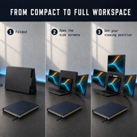 Moniteur portable pour ordinateur portable 18,5 pouces, tout neuf, avec extension d'écran quadruple, FHD 1080P, un seul câble Type-C, pour la multitâches au bureau