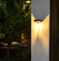 Lampe murale de jardin extérieure à induction corporelle IP65 avec ampoule à filament de tungstène solaire