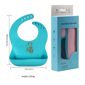 Silicone Bib Weaning Baby Bib Overall Waterproof Packaging for Dental Bib