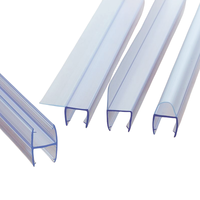 Tira de sellado de puerta de mampara de ducha de baño, burlete de puerta de vidrio de goma de 4 a 12mm, sello de ducha de Pvc para Baño