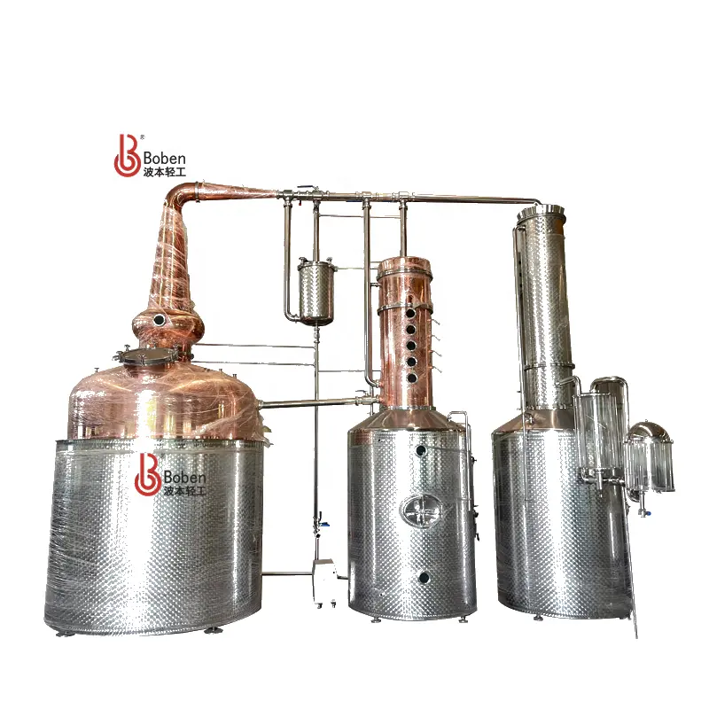 Distillatore di rame della distilleria 1000l multifunzione per l'attrezzatura di distillazione della distillazione del Whisky