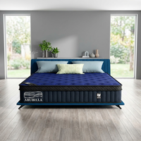 Matelas à ressorts ensachés portable, design enroulable, rangement compact, pour voyage et usage invité, taille double