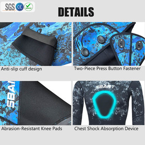 Sbart <span class=keywords><strong>Combinaison</strong></span> de <span class=keywords><strong>triathlon</strong></span> en néoprène 5mm pour <span class=keywords><strong>homme</strong></span>, <span class=keywords><strong>combinaison</strong></span> de plongée en apnée de surf de style ouvert pour la chasse sous-marine, capuche imperméable, grande taille imprimée - Product Image 3