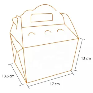 Toptan özel tek kullanımlık Fast Food ambalaj kağıt paket kutusu Kraft kağıt kızarmış tavuk kutusu